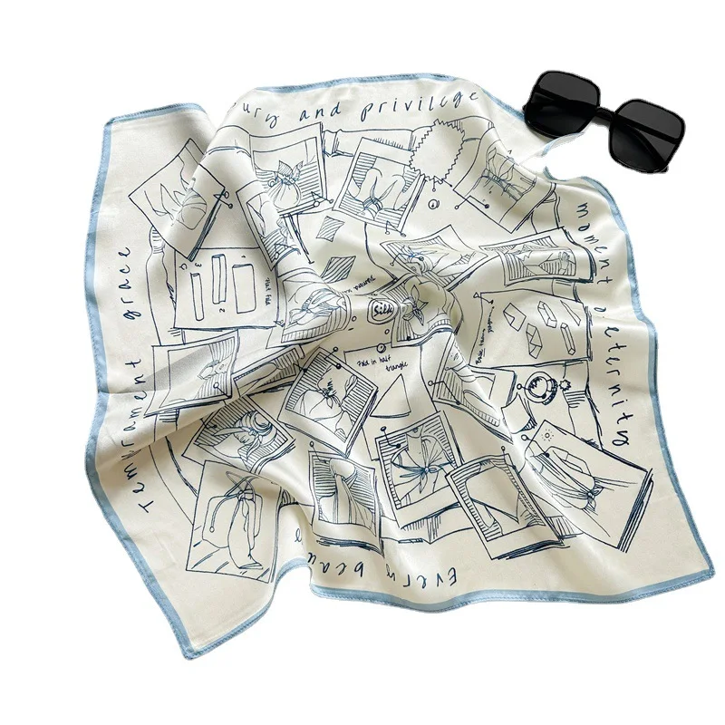 Ins Minimalist Blue White Sketch Letter Satin Square Scarf Women Elegant Neck Scarves Multipurposed Headband Handbag Strap
Ins Minimalist Blue White Sketch Letter Satin Square Scarf Women Elegant Neck Scarves Multipurposed Headband Handbag Strap