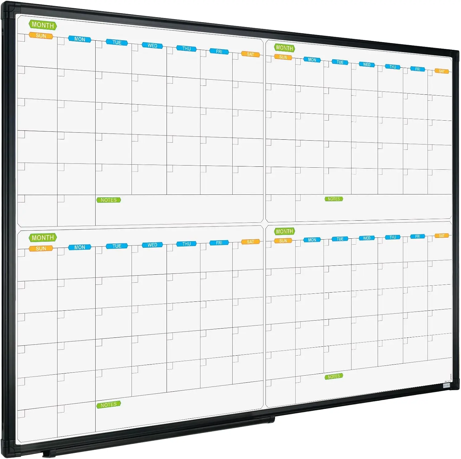 Magnetic Dry Erase Calendar Whiteboard, 4-Month Planner 36x24 Inch, Black Aluminum Frame for Office Home School
Magnetic Dry Erase Calendar Whiteboard, 4-Month Planner 36x24 Inch, Black Aluminum Frame for Office Home School