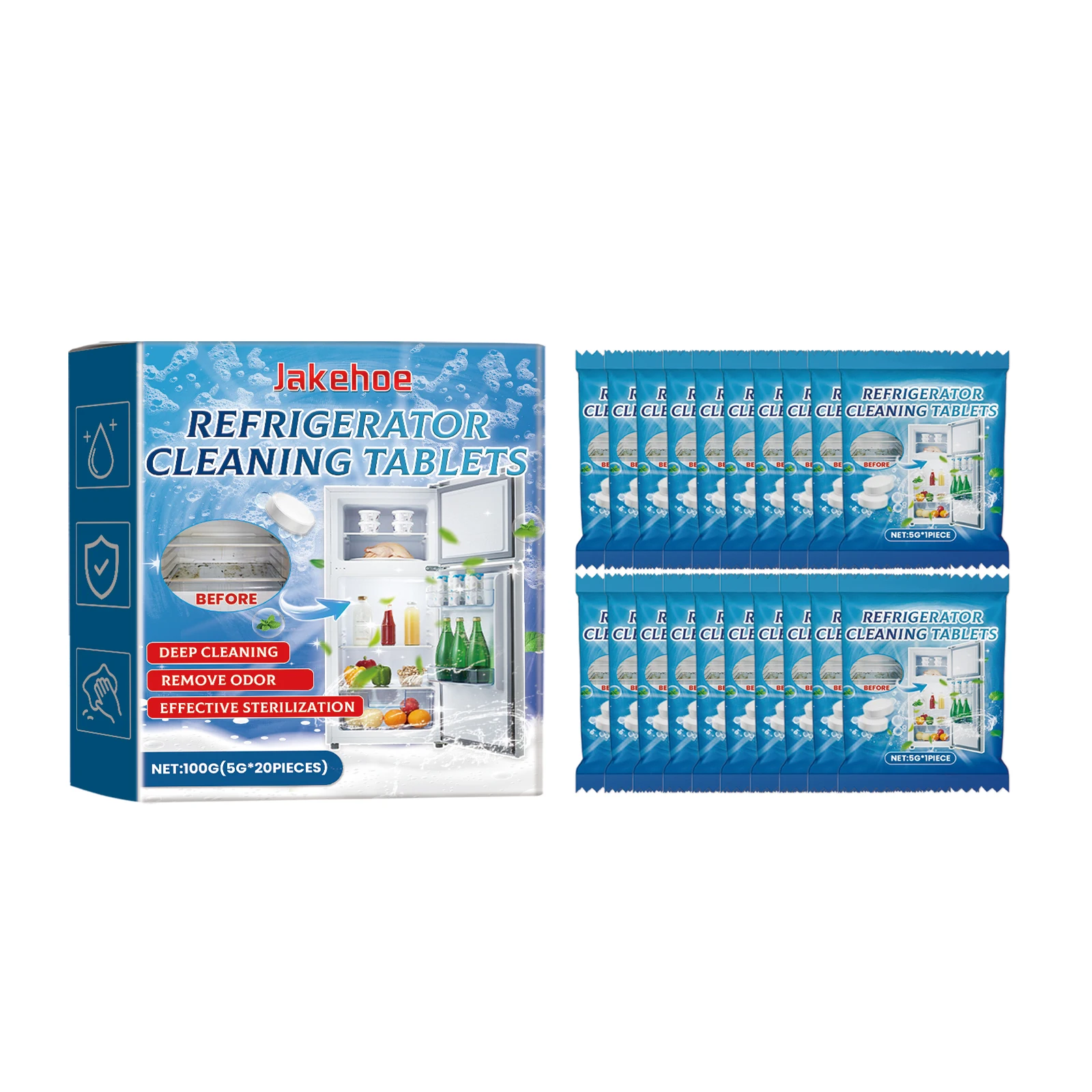 Многоцелевые чистящие таблетки для удаления запаха и смазки в холодильнике, микроволновой печи
Многоцелевые чистящие таблетки для удаления запаха и смазки в холодильнике, микроволновой печи