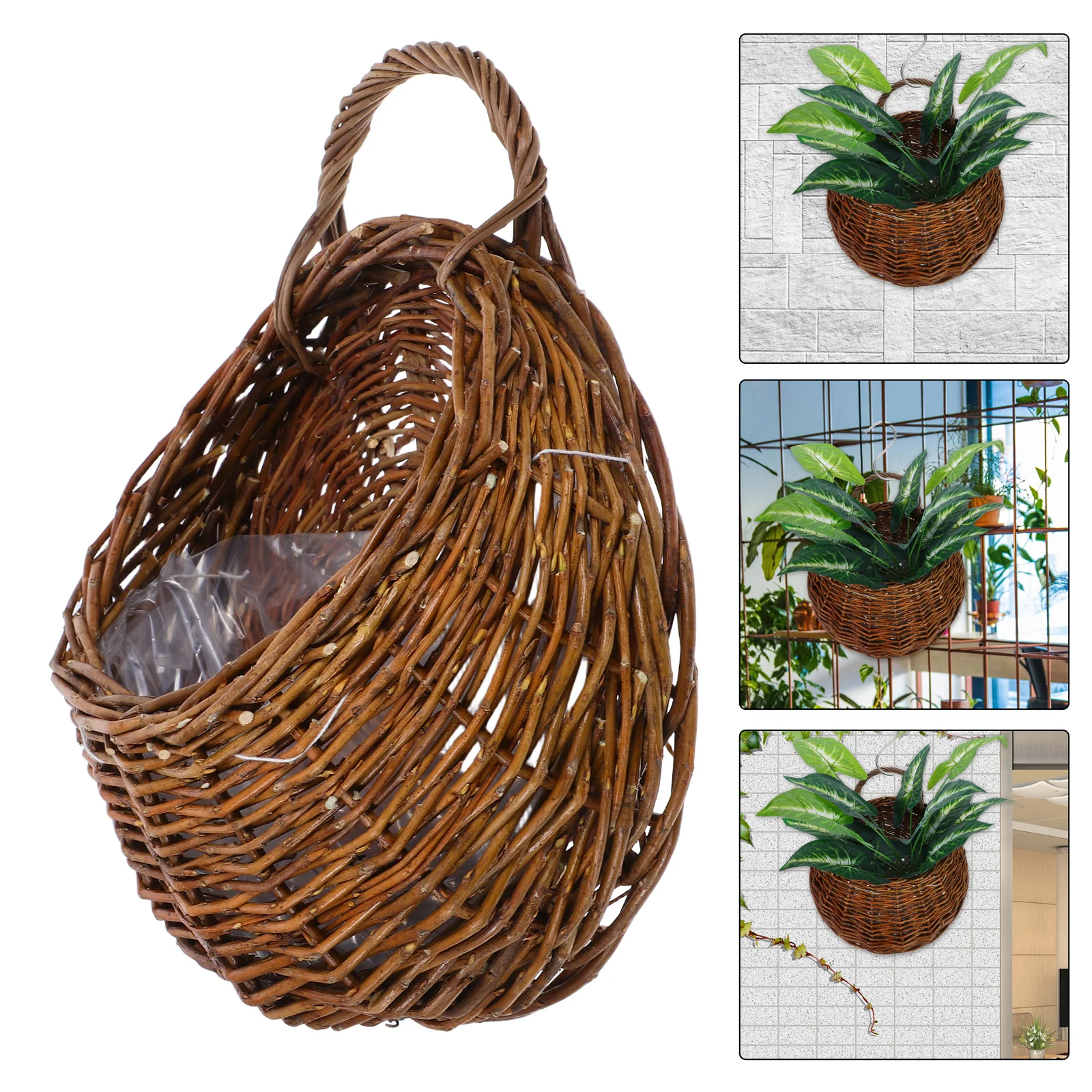 Decorative Woven Wall Hanging Basket Large Storage Basket Rattan Rustic Flowerpot for Indoor Kitchen Balcony Wall Flowerpots
Decorative Woven Wall Hanging Basket Large Storage Basket Rattan Rustic Flowerpot for Indoor Kitchen Balcony Wall Flowerpots