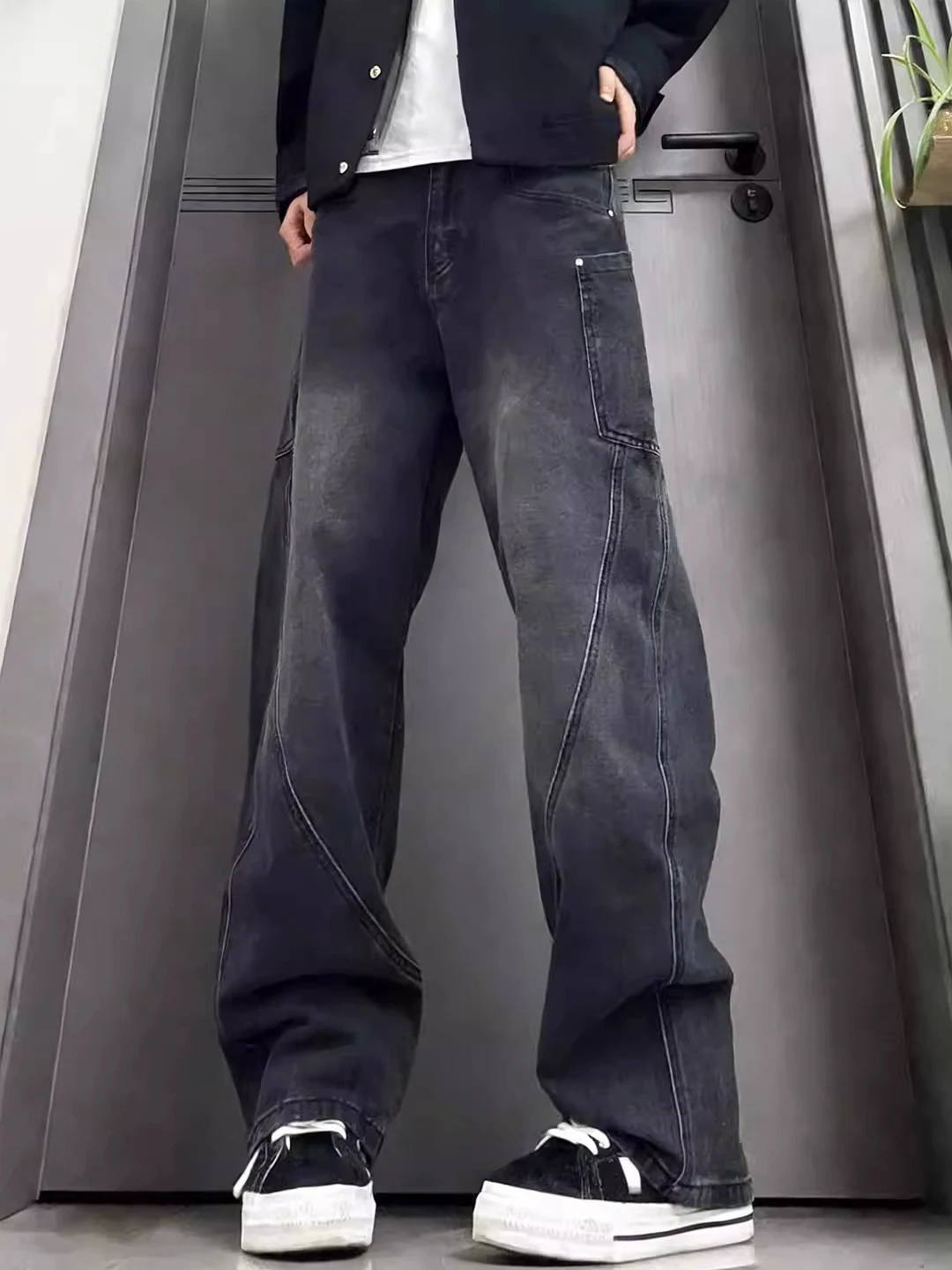 American High Street Men's Jeans Knife Wide Leg Pants Grey Black Spring Autumn Straight Leg Micro Flare Casual Jeans
American High Street Men's Jeans Knife Wide Leg Pants Grey Black Spring Autumn Straight Leg Micro Flare Casual Jeans