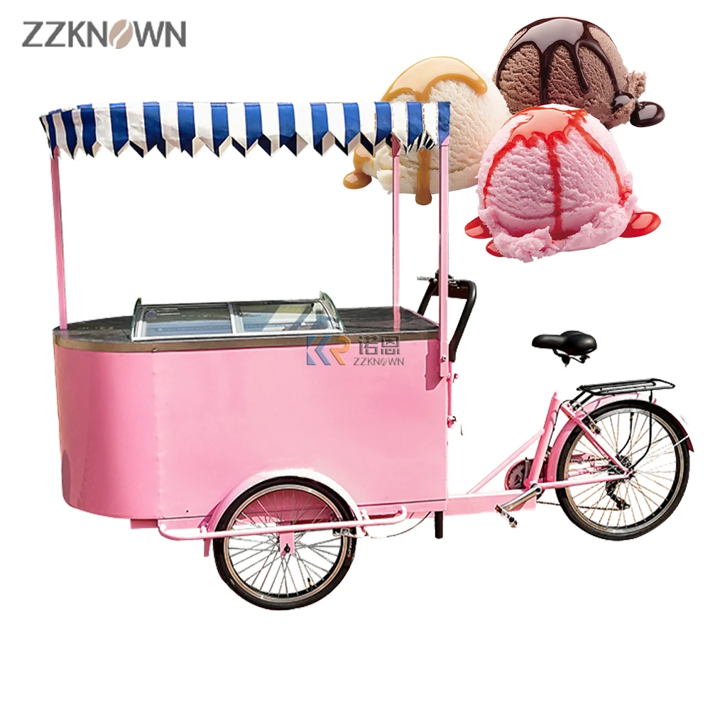 Pedal Pink Mobile Ice Cream Cart with 108L Freezer 3 Wheel Electric Bicycle Adult Food Bike Vending Carts for Sale
Pedal Pink Mobile Ice Cream Cart with 108L Freezer 3 Wheel Electric Bicycle Adult Food Bike Vending Carts for Sale
