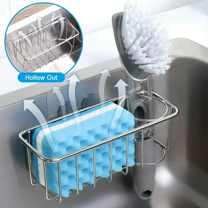 1pc Adhesive Sponge Brush Holder Kitchen Sink Storage Rack, Rust-Proof Sink Organizer Basket
1pc Adhesive Sponge Brush Holder Kitchen Sink Storage Rack, Rust-Proof Sink Organizer Basket
