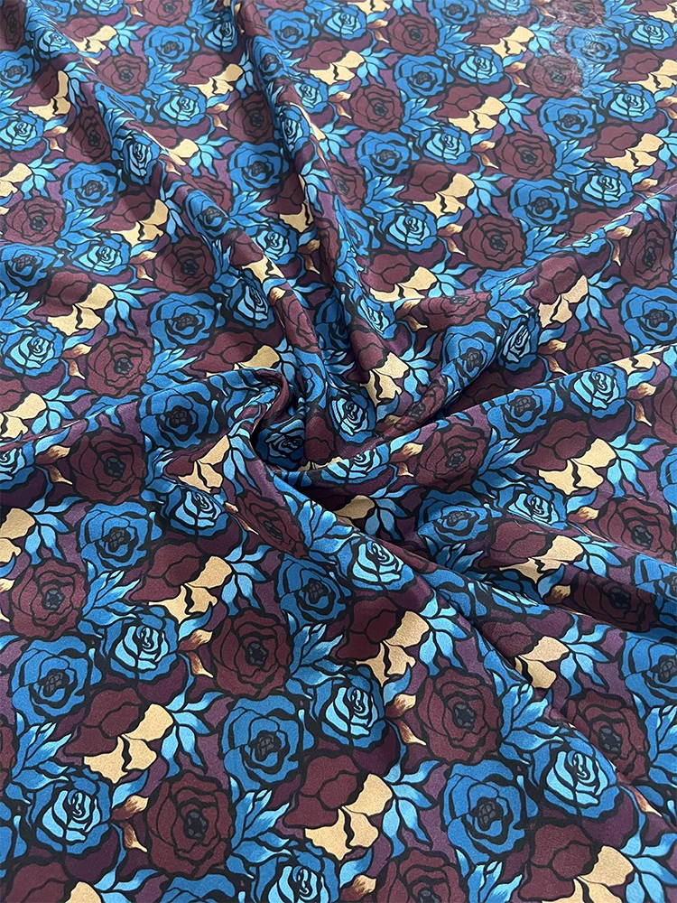 1 meter 100% Mulberry Silk 15 momme Crepe Silk Fabric Blue Purple Rose Printed 140cm 55" wide by the yard XX425
1 meter 100% Mulberry Silk 15 momme Crepe Silk Fabric Blue Purple Rose Printed 140cm 55" wide by the yard XX425