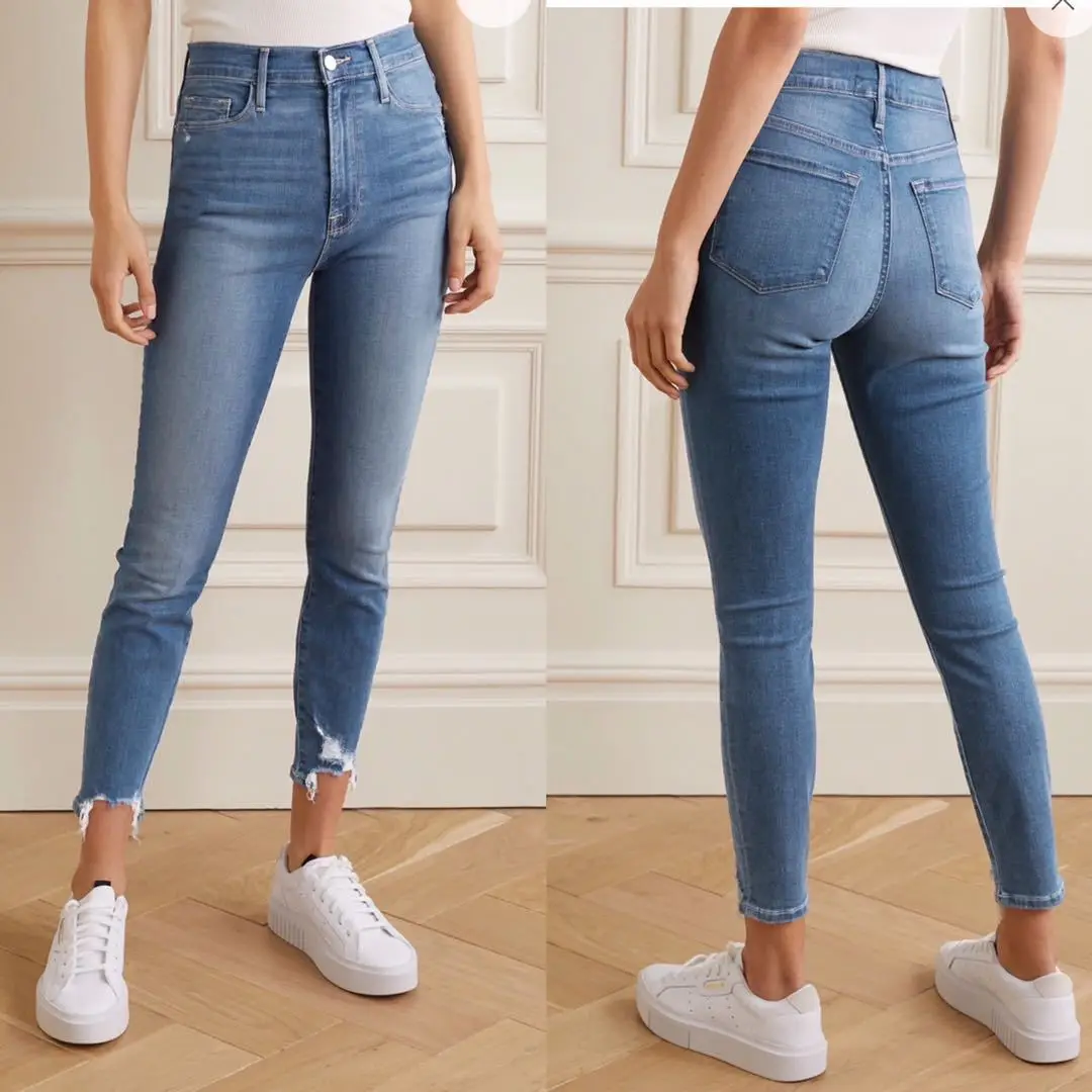 Maxdutti French Minimalist High Waisted Tight Fitting Small Leg Pants Cropped Jeans For Women Light Blue Elegant Pencil Jeans
Maxdutti French Minimalist High Waisted Tight Fitting Small Leg Pants Cropped Jeans For Women Light Blue Elegant Pencil Jeans
