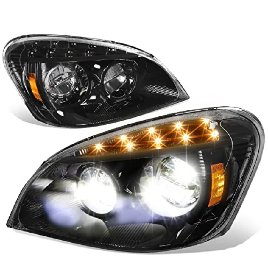 Full LED Headlight Lamps for Freightliner Cascadia 2008-2017 Black Housing with Amber Corner Driver and Passenger Side
Full LED Headlight Lamps for Freightliner Cascadia 2008-2017 Black Housing with Amber Corner Driver and Passenger Side