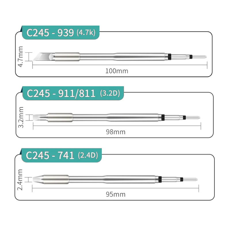Replacement C245 Series Soldering Iron Tips C245-030/741/939 Compatible JBC Sugon GVM Aifen Aixun soldering station Handle
Replacement C245 Series Soldering Iron Tips C245-030/741/939 Compatible JBC Sugon GVM Aifen Aixun soldering station Handle