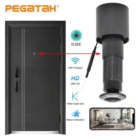 PEGATISAN 4MP HD Video Peephole Wifi Camera Motion Detection Door Viewer Video-eye Wireless Intercom Monitor for Home Security