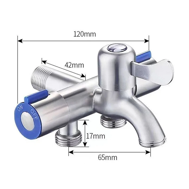 Stainless Steel Multi-function One Into Three Out Washing Machine Faucet Three Control Domestic Diverter Four-way Triangle Valve
Stainless Steel Multi-function One Into Three Out Washing Machine Faucet Three Control Domestic Diverter Four-way Triangle Valve