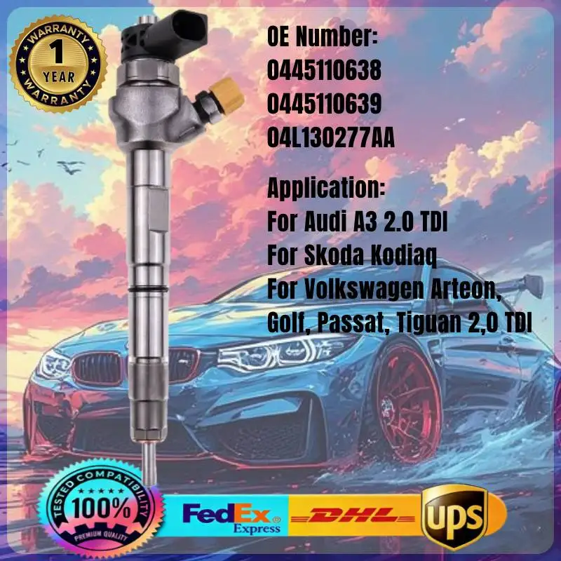 0445110638 0445110639 04L130277AA Common Rail Fuel Injector for Audi A3 Skoda Kodiaq Volkswagen Arteon Golf Passat 2.0 TDI
0445110638 0445110639 04L130277AA Common Rail Fuel Injector for Audi A3 Skoda Kodiaq Volkswagen Arteon Golf Passat 2.0 TDI
