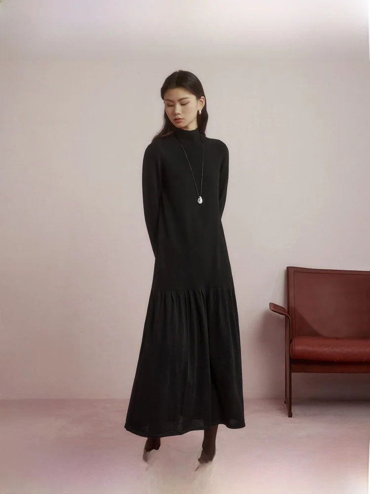 ZhiZhi Woolen Dress Women's Autumn Winter Slimming Black Dress Minimalist Machine Washable A-Line Skirt Long Sleeve round Neck
ZhiZhi Woolen Dress Women's Autumn Winter Slimming Black Dress Minimalist Machine Washable A-Line Skirt Long Sleeve round Neck