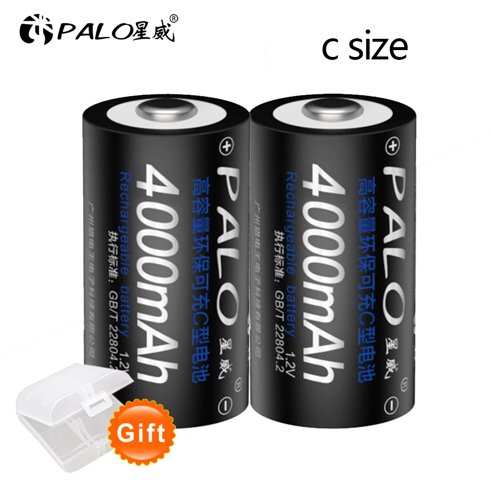 PALO 1.2V C Size Ni-Mh 4000mAh Rechargeable Battery with low self-discharge for home flashlight water heater toy
PALO 1.2V C Size Ni-Mh 4000mAh Rechargeable Battery with low self-discharge for home flashlight water heater toy