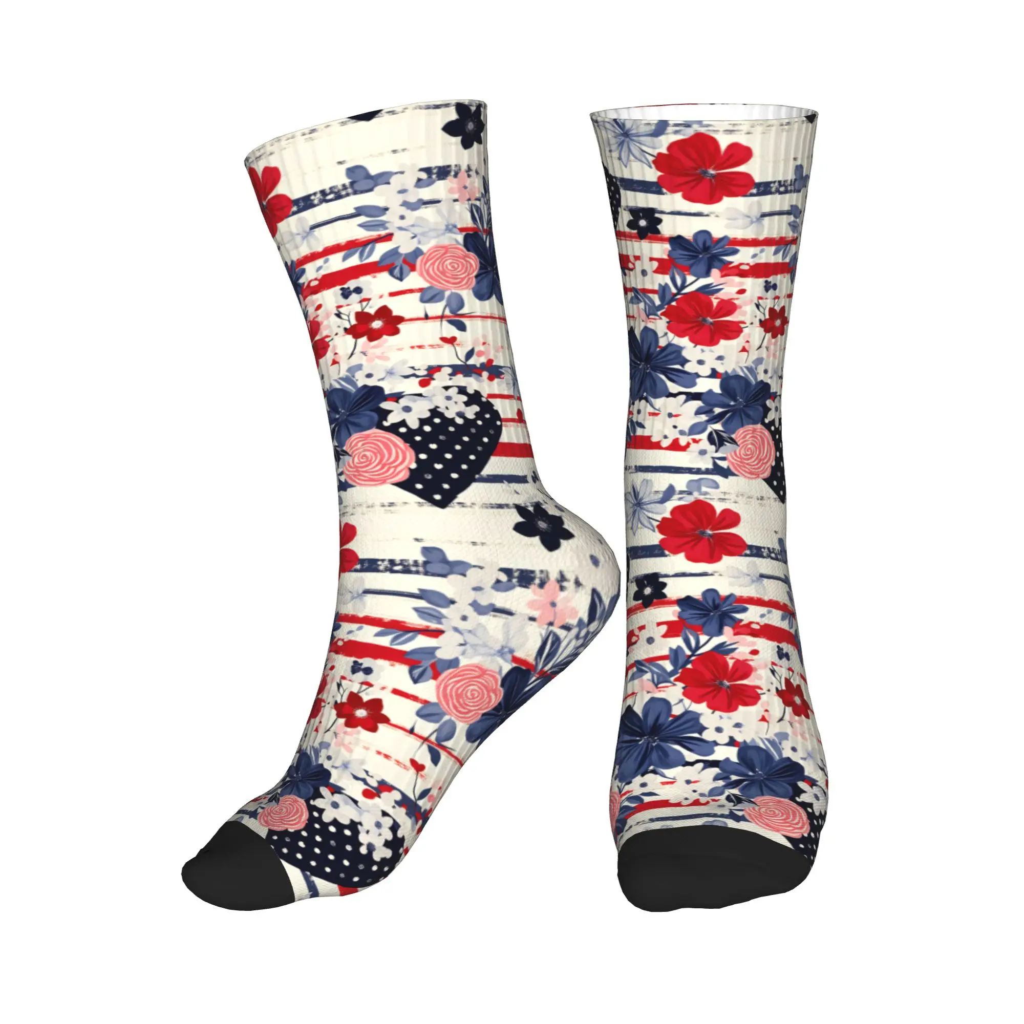 Novelty Mens Patriotic Floral Heart Print Dress Socks Unisex Warm Breathbale 3D Printed Crew Socks
Novelty Mens Patriotic Floral Heart Print Dress Socks Unisex Warm Breathbale 3D Printed Crew Socks