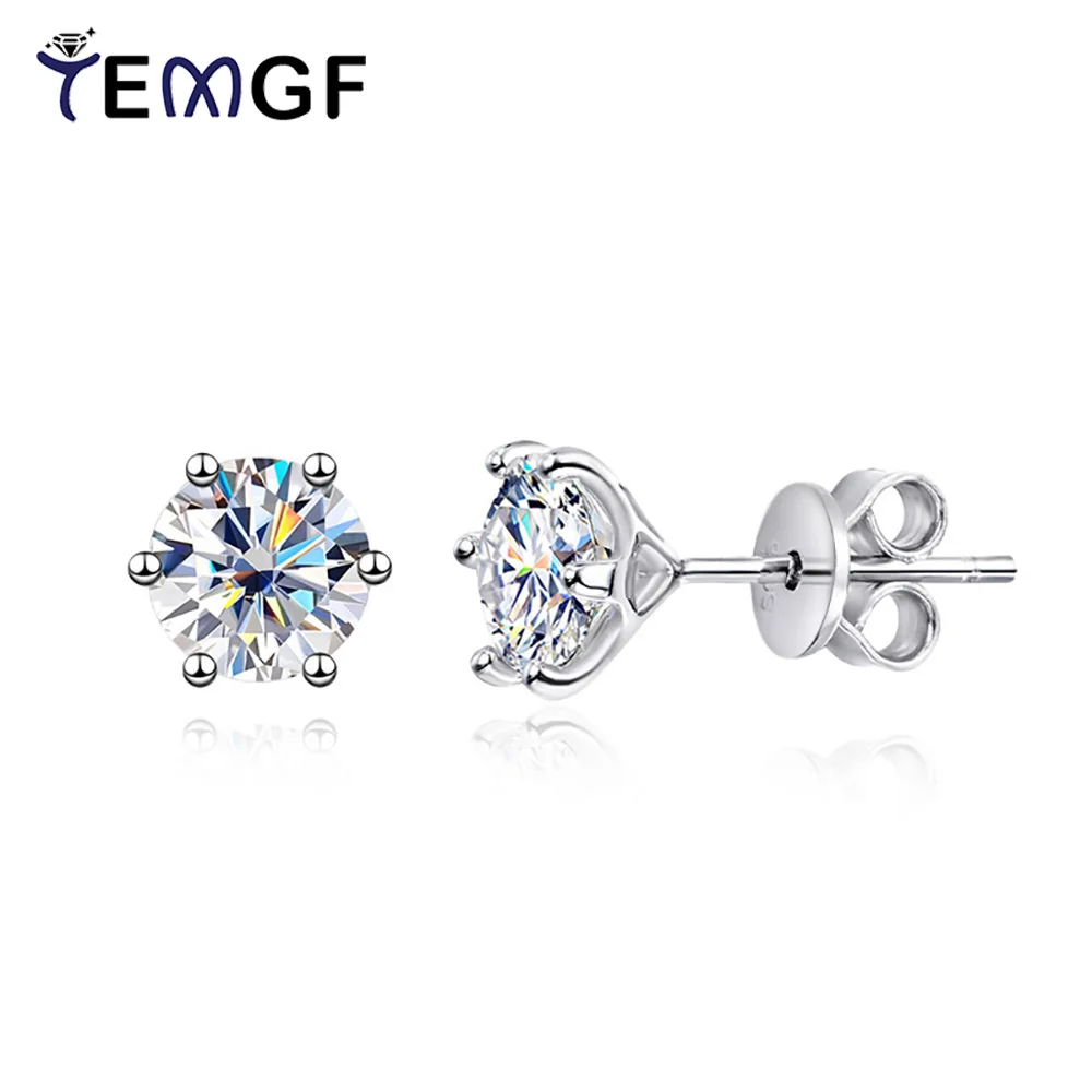 TEMGF 925 Silver Studs Earrings 0.2/0.3/0.5/0.8/1/2CT Moissanite Inlay for Women Elegant Jewelry Gifts
TEMGF 925 Silver Studs Earrings 0.2/0.3/0.5/0.8/1/2CT Moissanite Inlay for Women Elegant Jewelry Gifts
