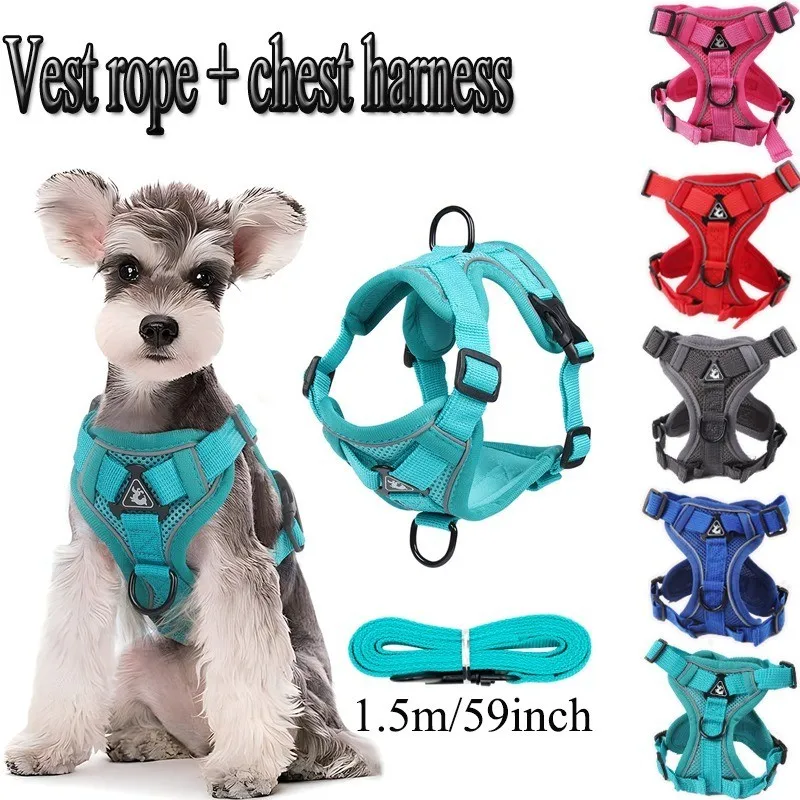 Dog Leash Vest Comfortable Anti-break Pet Cat Chest Strap Reflective Breathable Outdoor Cat Leash Dog Leash Pet Harness
Dog Leash Vest Comfortable Anti-break Pet Cat Chest Strap Reflective Breathable Outdoor Cat Leash Dog Leash Pet Harness