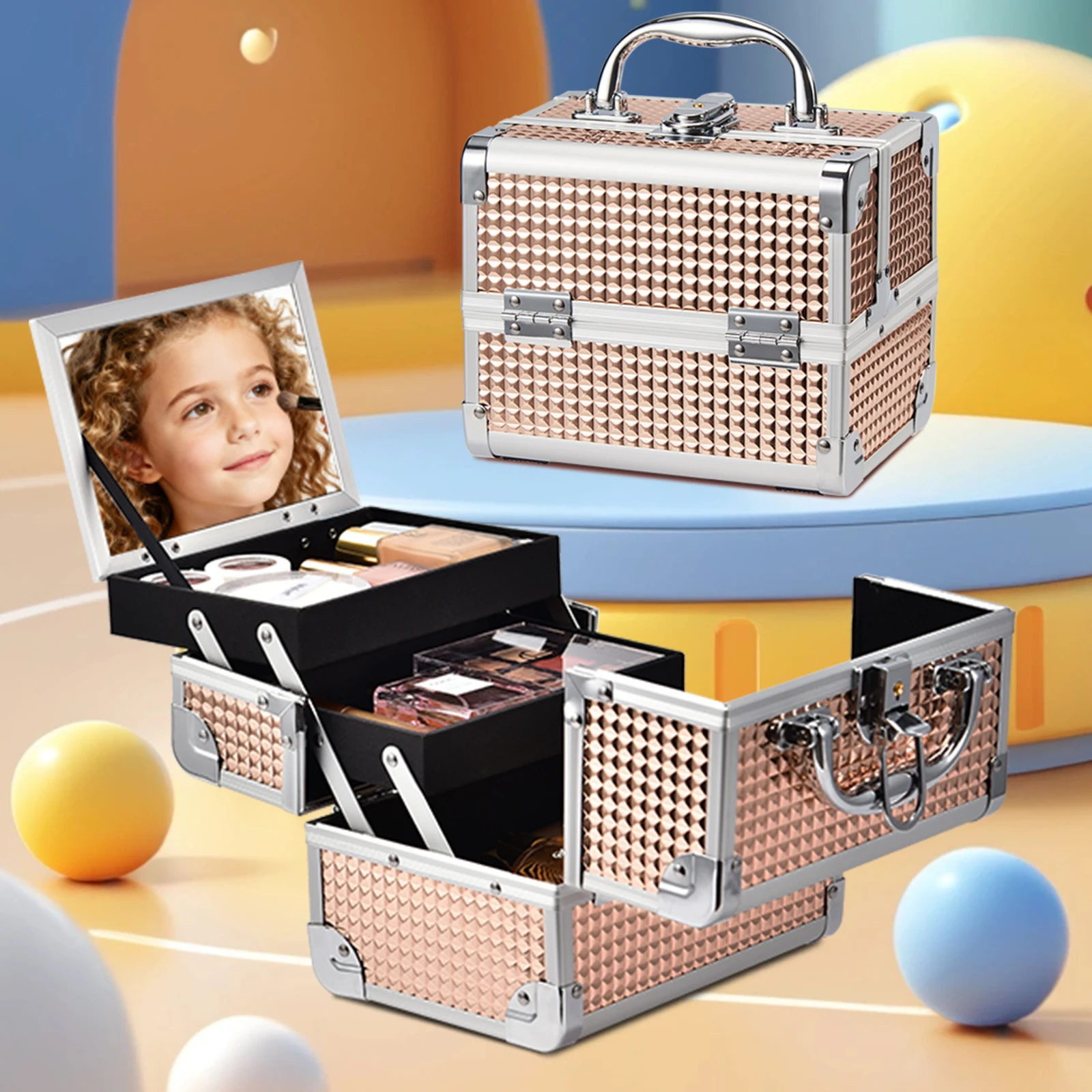 Makeup Case Train Case with Mirror Portable Makeup Box Lock Travel Cosmetic Train Cases Hard make up box organizer case Vanity
Makeup Case Train Case with Mirror Portable Makeup Box Lock Travel Cosmetic Train Cases Hard make up box organizer case Vanity