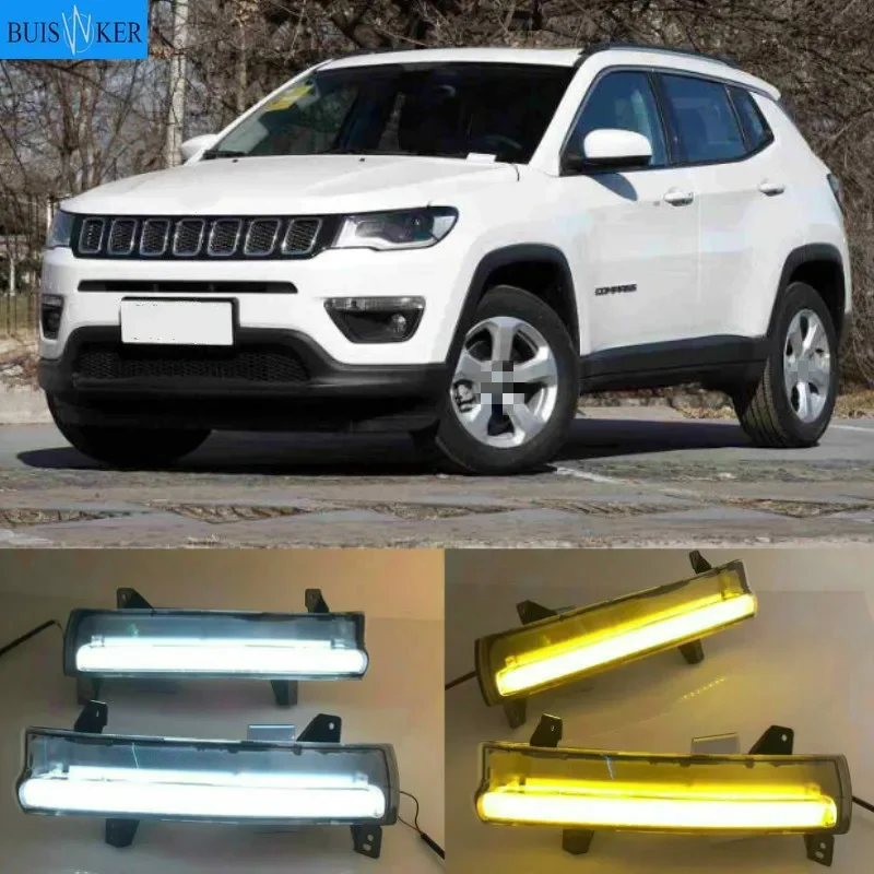 1 Pair For Jeep Compass 2017 2018 2019 LED DRL Daytime Running Light Daylight Waterproof yellow Signal lamp
1 Pair For Jeep Compass 2017 2018 2019 LED DRL Daytime Running Light Daylight Waterproof yellow Signal lamp