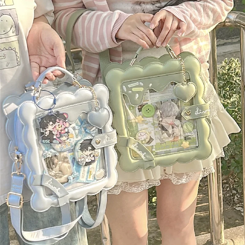 Mint Green Wave-Edge Ita Bag with Heart Charm & Embroidery, Kawaii Anime Display Crossbody Purse Sweet Lolita Style Shoulder Bag
Mint Green Wave-Edge Ita Bag with Heart Charm & Embroidery, Kawaii Anime Display Crossbody Purse Sweet Lolita Style Shoulder Bag
