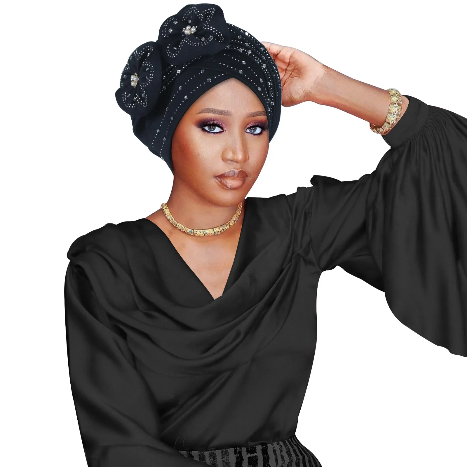 Diamonds Turban Cap for Women African Lady Wrap Head Bonnet Nigeria Wedding Party Headtie Auto Gele
Diamonds Turban Cap for Women African Lady Wrap Head Bonnet Nigeria Wedding Party Headtie Auto Gele