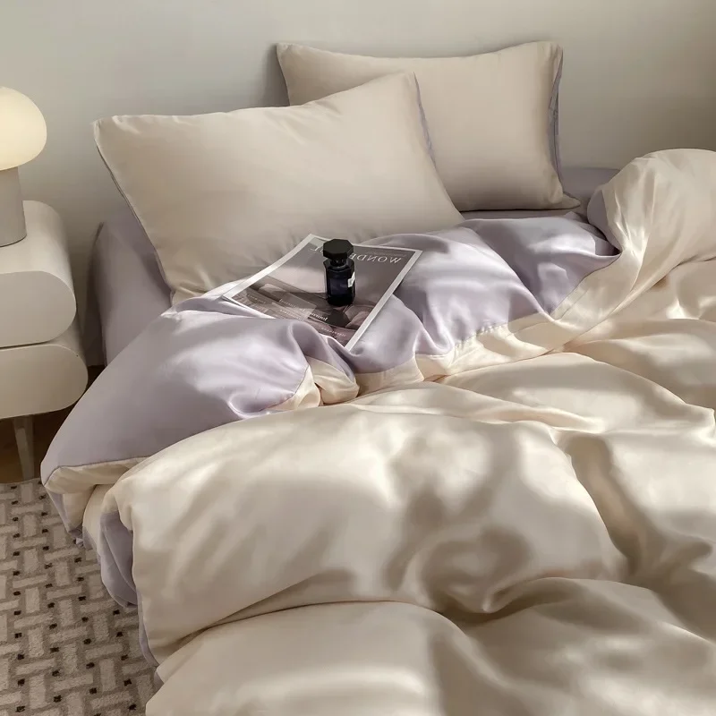 2025 Summer Solid Ice Silky Bedding Set 4Pcs Class-A Skin Friendly Sleeping Naked Bedclothes Cool Breathable Comforter Cover Set
2025 Summer Solid Ice Silky Bedding Set 4Pcs Class-A Skin Friendly Sleeping Naked Bedclothes Cool Breathable Comforter Cover Set