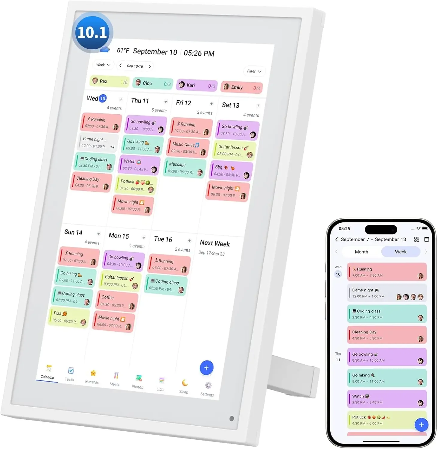 10.1" Smart Touch Screen Digital Calendar & Family Organizer with Chore Chart, Syncs with Apple/Google
10.1" Smart Touch Screen Digital Calendar & Family Organizer with Chore Chart, Syncs with Apple/Google
