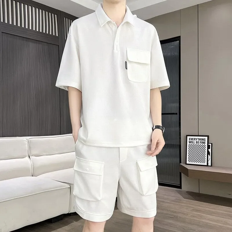 Men's Summer 2 Piece Set Polo Shirt and Cargo Shorts Casual Outfit
Men's Summer 2 Piece Set Polo Shirt and Cargo Shorts Casual Outfit