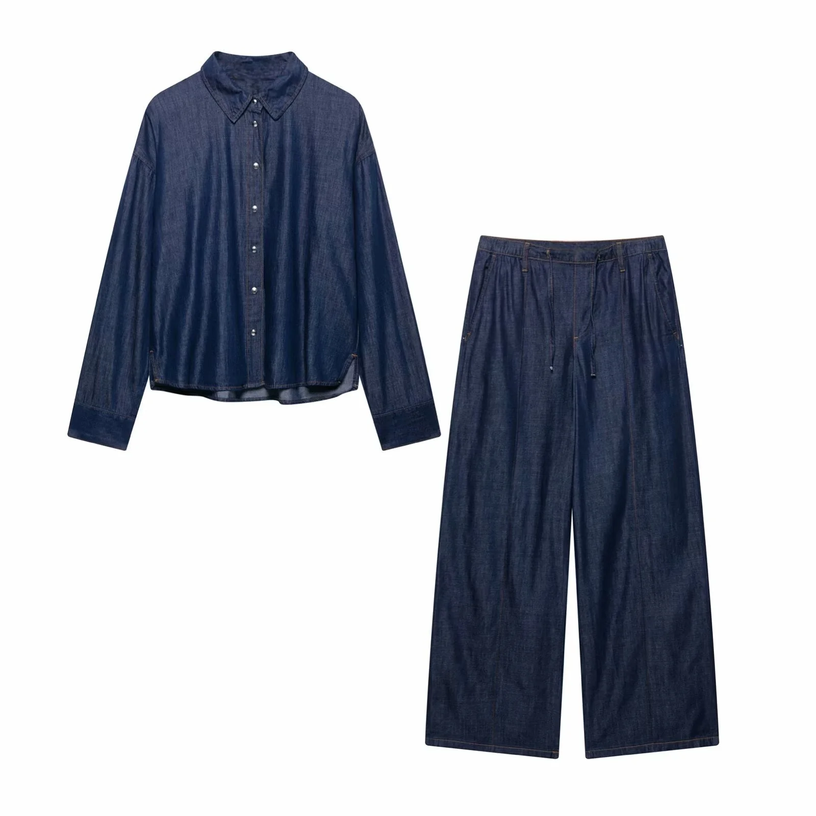 BM&MD&ZA Womens Oversized Denim Shirt Wide Leg Denim Jeans Set Stylish Button Detail Pocket Design Ladies Fashion Outfit
BM&MD&ZA Womens Oversized Denim Shirt Wide Leg Denim Jeans Set Stylish Button Detail Pocket Design Ladies Fashion Outfit