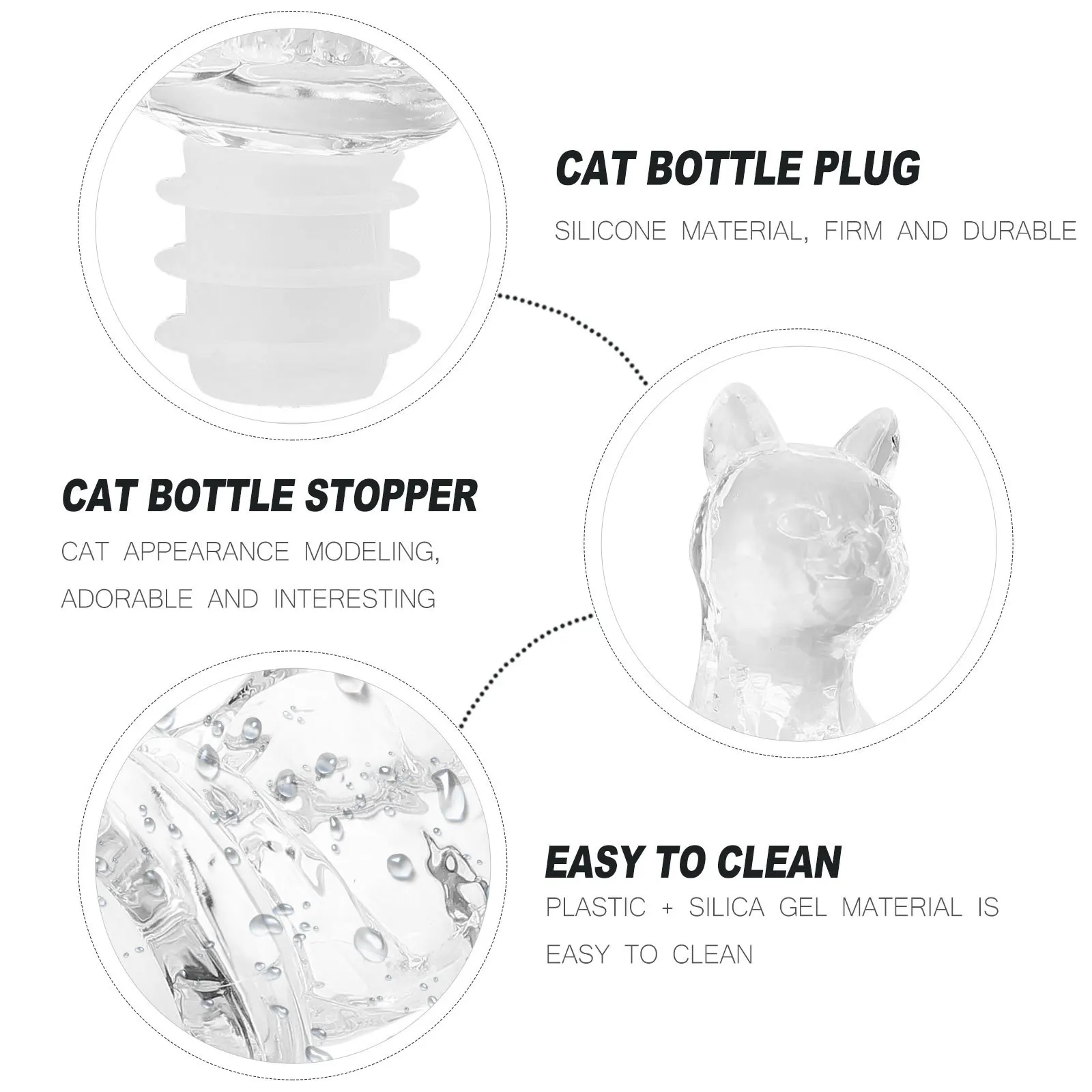 Silicone Cat Wine Bottle Stopper Unique Design Good Sealing Effect for Elegant Party Atmosphere Cat Bottle Plug
Silicone Cat Wine Bottle Stopper Unique Design Good Sealing Effect for Elegant Party Atmosphere Cat Bottle Plug
