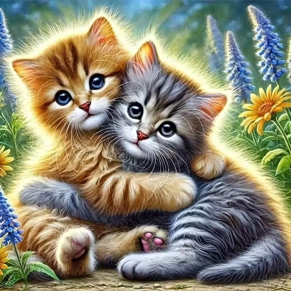 DIY Cuddling Kittens Jigsaw Puzzle, Fluffy Orange and Gray Cats in a Floral Garden Gift High Quality Perfect Home Decor
DIY Cuddling Kittens Jigsaw Puzzle, Fluffy Orange and Gray Cats in a Floral Garden Gift High Quality Perfect Home Decor