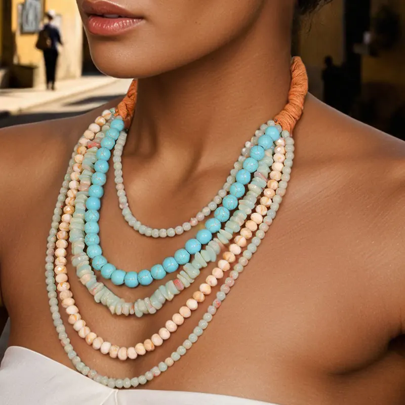 Bohemian Round Natural Stone Geometric Beaded Necklace,Long And Short Handmade Women's Jewelry Accessories,Sweater Chain Fashion
Bohemian Round Natural Stone Geometric Beaded Necklace,Long And Short Handmade Women's Jewelry Accessories,Sweater Chain Fashion