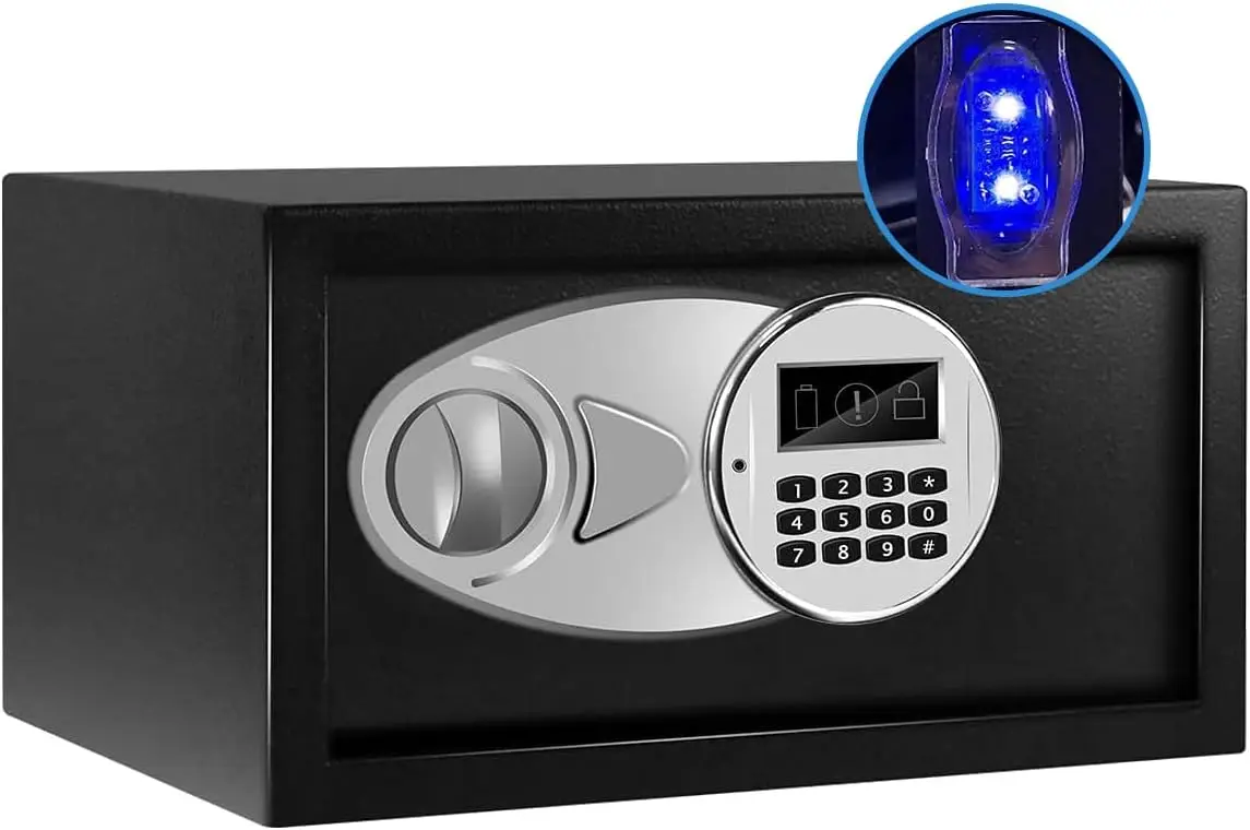 Hidden Safe Box with Sensor Light, Key & Digital Lock for Home, Office, Wall or Cabinet Mount, 0.4 cu ft
Hidden Safe Box with Sensor Light, Key & Digital Lock for Home, Office, Wall or Cabinet Mount, 0.4 cu ft