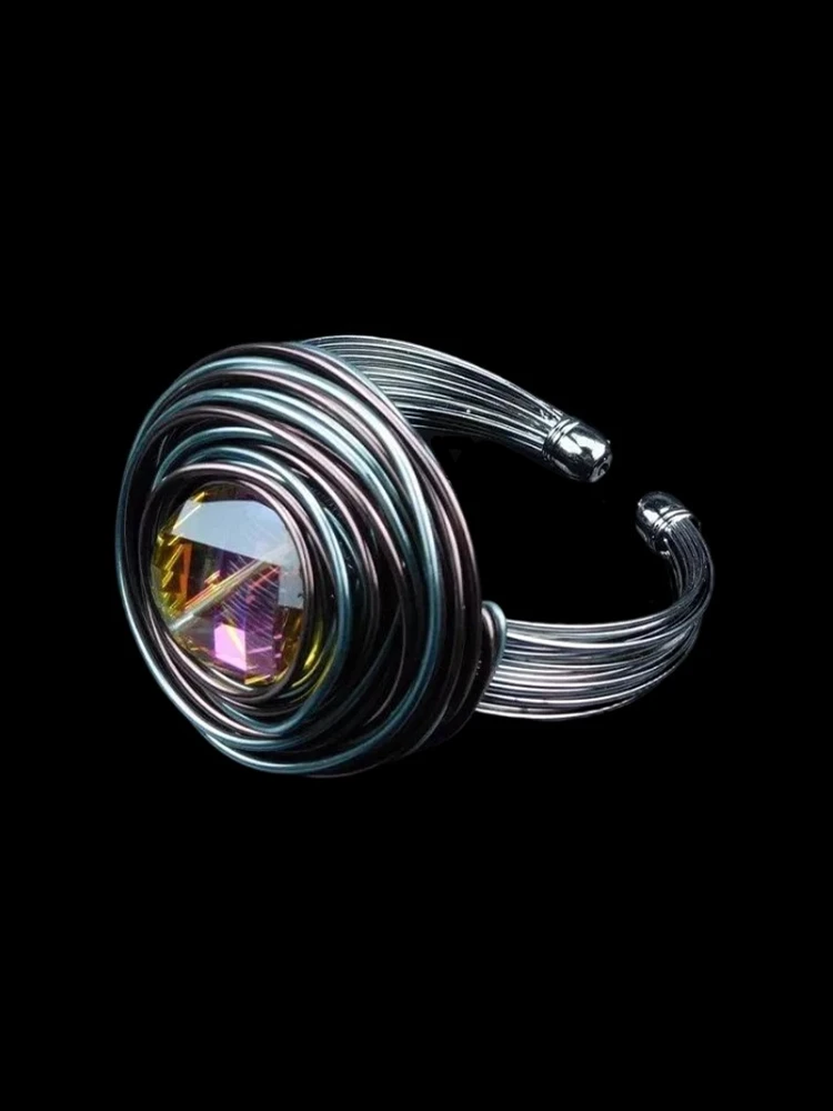 Neutral Woven Resin Fake Gemstone Bracelet Silver Black Brown Aluminum Wire Open Hand Ring Fashion Jewelry Accessory
Neutral Woven Resin Fake Gemstone Bracelet Silver Black Brown Aluminum Wire Open Hand Ring Fashion Jewelry Accessory
