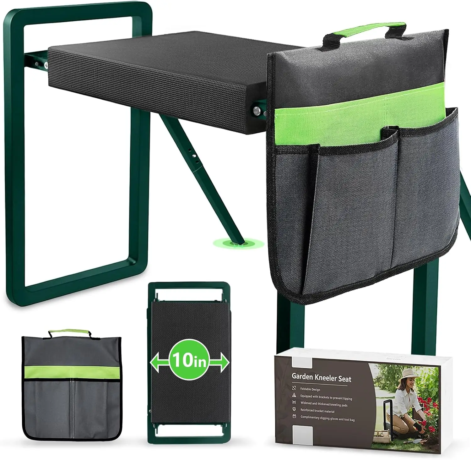 Foldable Garden Kneeling Bench with Tool Bag, Thick Soft Pad, Anti-Tip Design
Foldable Garden Kneeling Bench with Tool Bag, Thick Soft Pad, Anti-Tip Design
