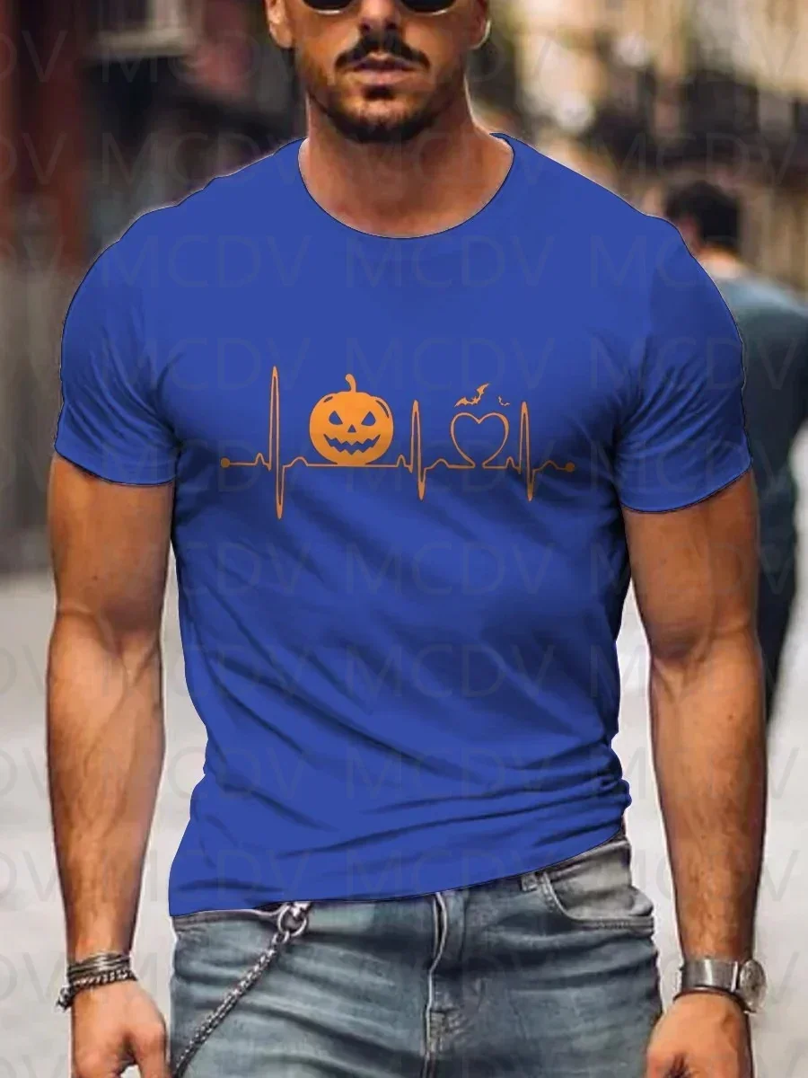 Men's Summer Shorts Sleeve Shirts Halloween Pumpkin Heart Rate Pattern Casual Print T-Shirt
Men's Summer Shorts Sleeve Shirts Halloween Pumpkin Heart Rate Pattern Casual Print T-Shirt