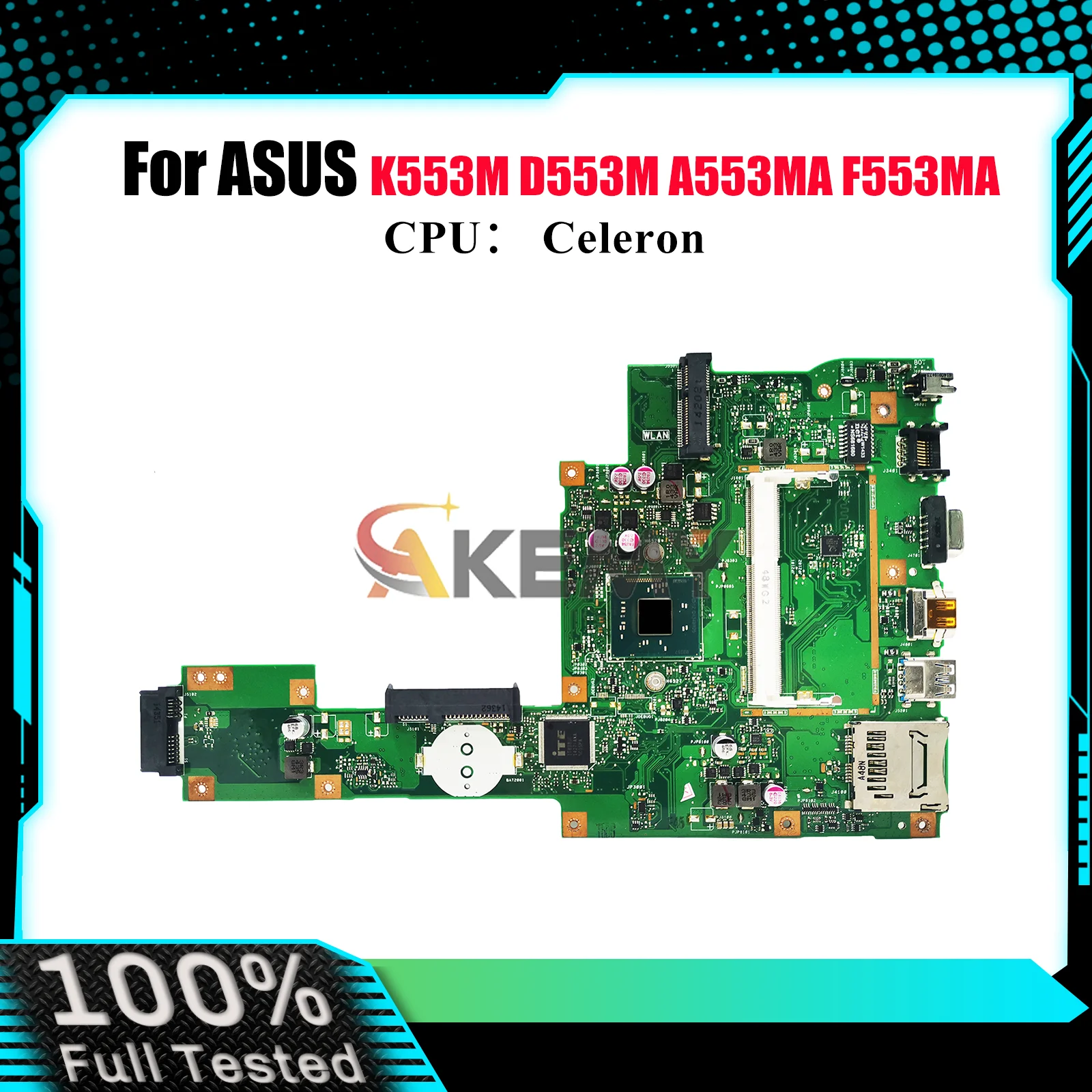 X553MA Материнская плата для ноутбука ASUS VivoBook A553MA X553M D553M X553MA K553M F553MA Материнская плата с процессором Celeron 100% тесты OK stk
X553MA Материнская плата для ноутбука ASUS VivoBook A553MA X553M D553M X553MA K553M F553MA Материнская плата с процессором Celeron 100% тесты OK stk