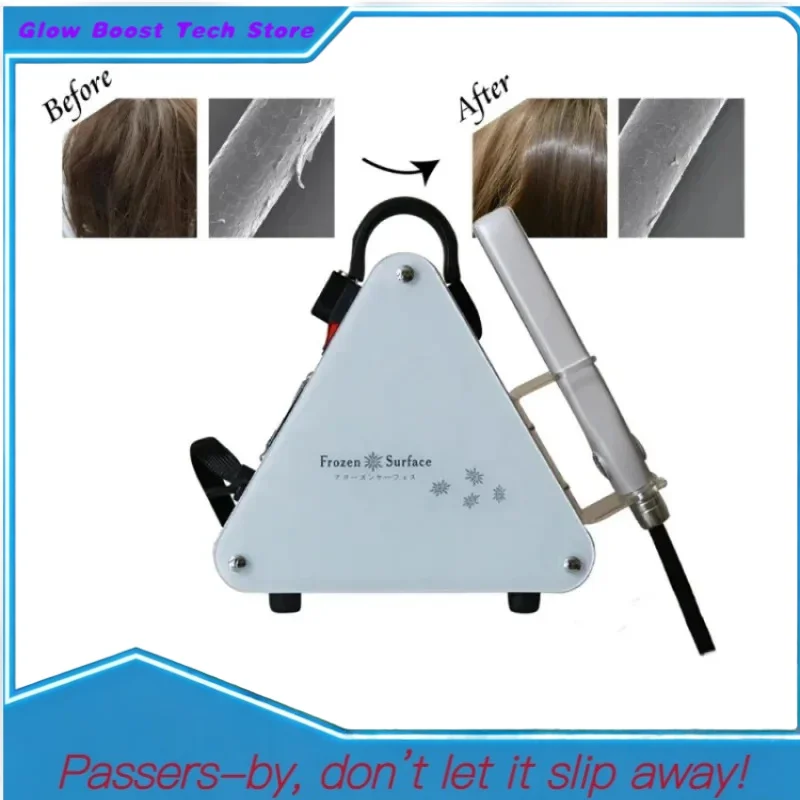 Glow Cold Cryotherapy Straight Flat Iron Repair Hair Care Therapy Cool Treatment Device
Glow Cold Cryotherapy Straight Flat Iron Repair Hair Care Therapy Cool Treatment Device