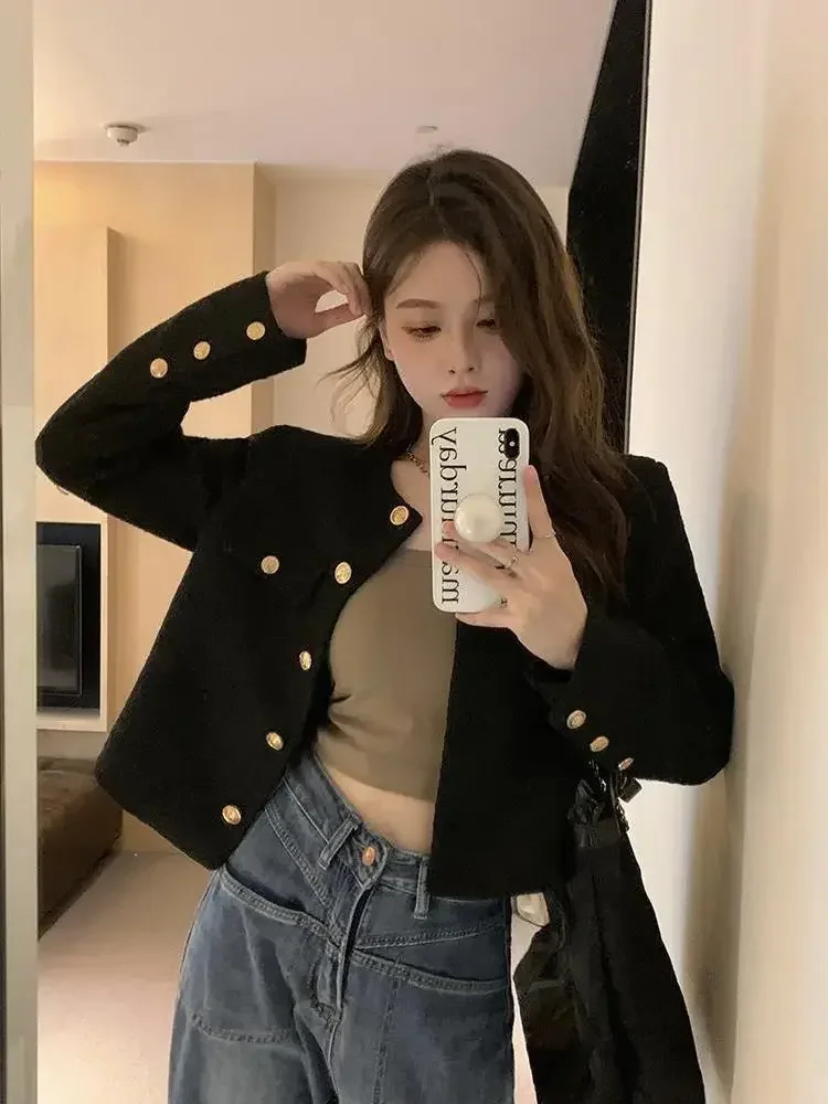 New Fashion Small Fragrance Tweed Jacket Coat Women Korean Loose Elegant All Match Coats Autumn O Neck Single Breasted Outerwear
New Fashion Small Fragrance Tweed Jacket Coat Women Korean Loose Elegant All Match Coats Autumn O Neck Single Breasted Outerwear