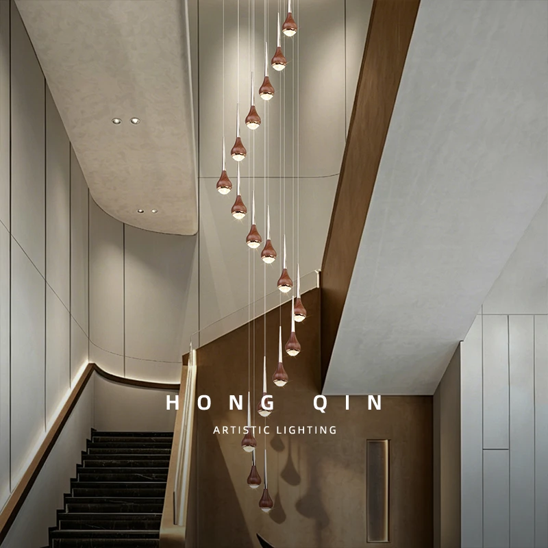 Modern stair pendant lamp villa loft ceiling light suspension chandelier designer Walnut crystal chandelier large chandelier
Modern stair pendant lamp villa loft ceiling light suspension chandelier designer Walnut crystal chandelier large chandelier