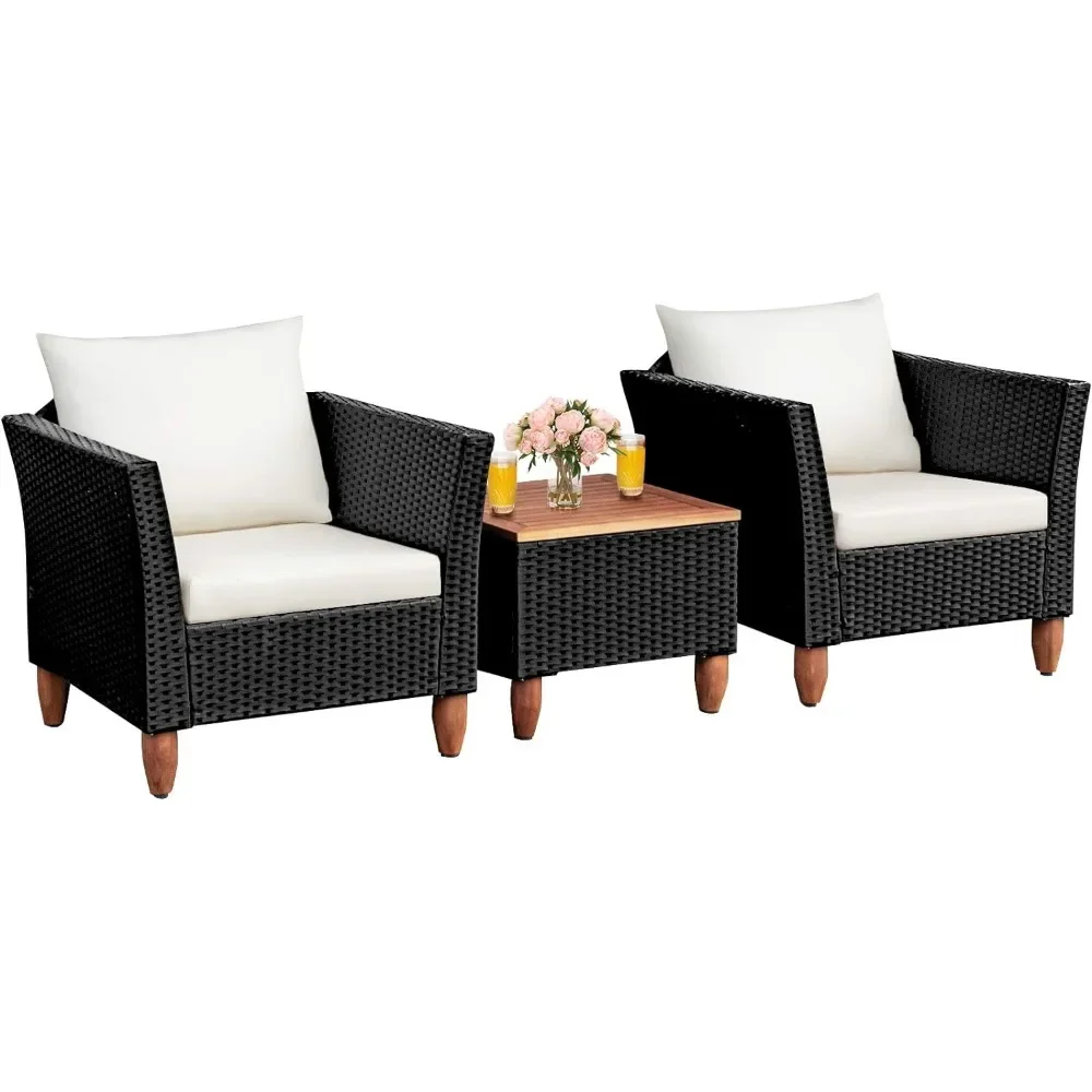 Patio Furniture Set, Patiojoy Outdoor Wicker Rattan Bistro Sofa Set w/Washable Cushion, Acacia Wood Top Coffee Table
Patio Furniture Set, Patiojoy Outdoor Wicker Rattan Bistro Sofa Set w/Washable Cushion, Acacia Wood Top Coffee Table