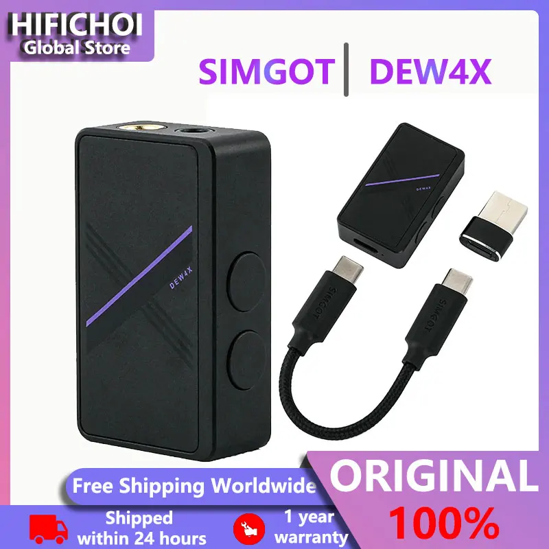SIMGOT DEW4X HiFi Dual C43198 DAC Chip Portable DAC/AMP with High Quality OFC Wrapped Shielding Layer Cable
SIMGOT DEW4X HiFi Dual C43198 DAC Chip Portable DAC/AMP with High Quality OFC Wrapped Shielding Layer Cable