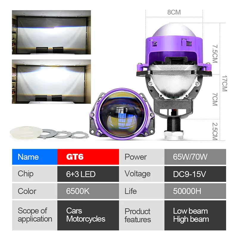 3.0 Inch Bi Led Projector Lens Led Light For H4 H7 9005 9006 Car Headlight Bulbs High Low Beam 6000K Diodes 300W Turbo H7 Tuning
3.0 Inch Bi Led Projector Lens Led Light For H4 H7 9005 9006 Car Headlight Bulbs High Low Beam 6000K Diodes 300W Turbo H7 Tuning