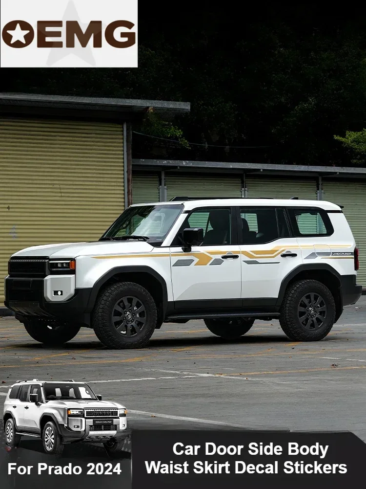 For Toyota Prado 2024 Land Cruiser LC250 Car Door Side Body Waist Skirt Decal Stickers Vinyl Film Colored Strips Car Accessories
For Toyota Prado 2024 Land Cruiser LC250 Car Door Side Body Waist Skirt Decal Stickers Vinyl Film Colored Strips Car Accessories