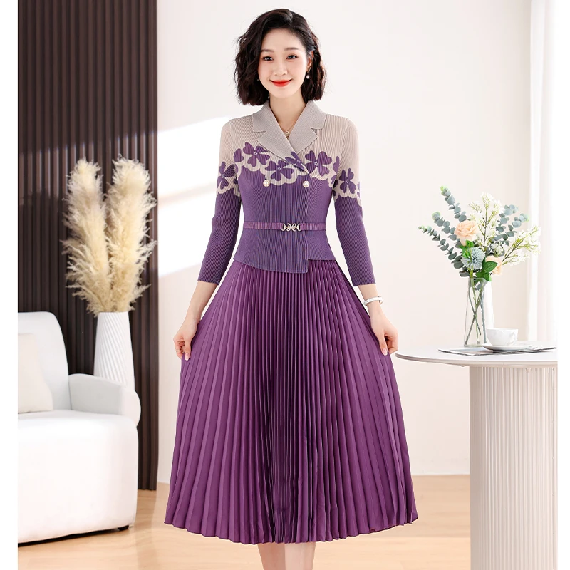 Miyake Pleated Dress Spring 2024 New Women's Suit Collar Print Elastic Waist Gradient Fake Two Pleated Knee Length Dress
Miyake Pleated Dress Spring 2024 New Women's Suit Collar Print Elastic Waist Gradient Fake Two Pleated Knee Length Dress