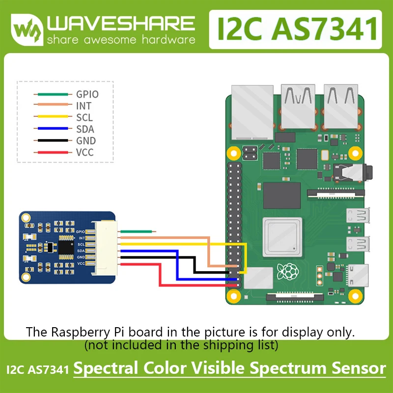 Модуль спектрального датчика цвета I2C AS7341 для Raspberry Pi Zero 2 W 3 3B 4B 4 5, Arduino, STM32, Rpi, спектрометр
Модуль спектрального датчика цвета I2C AS7341 для Raspberry Pi Zero 2 W 3 3B 4B 4 5, Arduino, STM32, Rpi, спектрометр