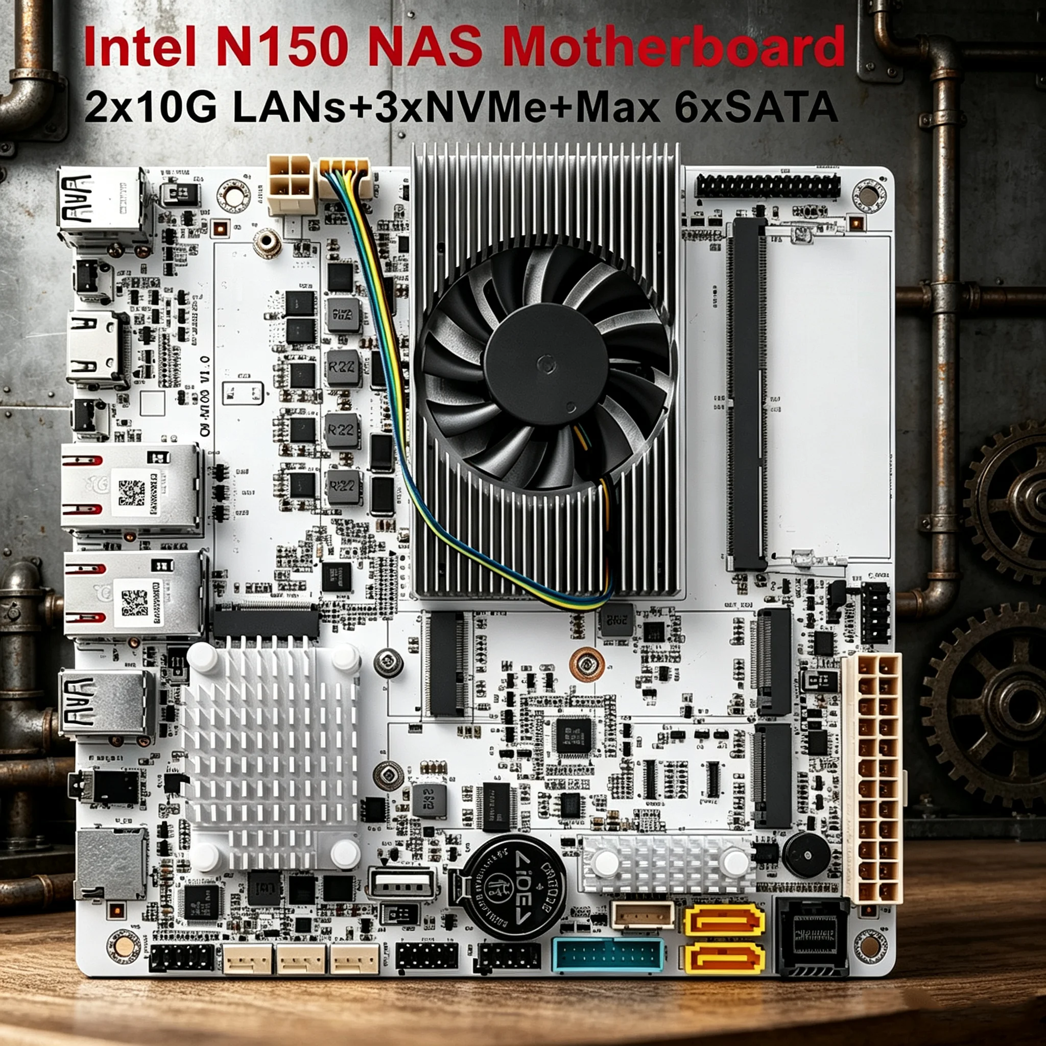 Topton NAS Motherboard Intel N150 2x10G X550-AT2 RJ45 LAN DDR5 3*M.2 NVMe Max 6*SATA3.0 TF eMMC slot Mini ITX Firewall Mainboard
Topton NAS Motherboard Intel N150 2x10G X550-AT2 RJ45 LAN DDR5 3*M.2 NVMe Max 6*SATA3.0 TF eMMC slot Mini ITX Firewall Mainboard