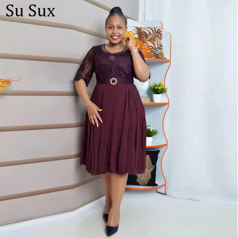 Lace Patchwork Chiffon Dress African Clothes For Women Clothing 2024 Spring O Neck High Waist A Line Dress Robe Femme
Lace Patchwork Chiffon Dress African Clothes For Women Clothing 2024 Spring O Neck High Waist A Line Dress Robe Femme