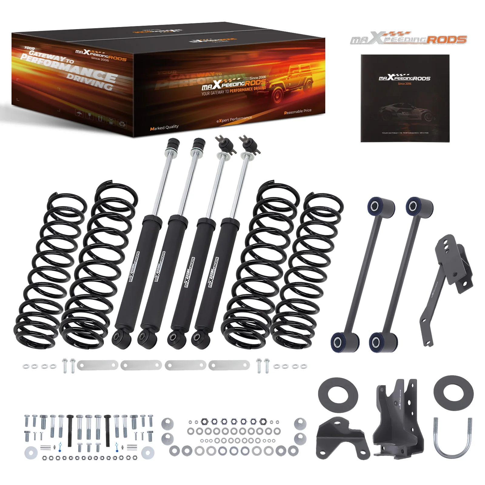 4 inch Lift Kit w/ Shocks For Jeep Wrangler JK Unlimited 2WD 4WD 07-2018
4 inch Lift Kit w/ Shocks For Jeep Wrangler JK Unlimited 2WD 4WD 07-2018