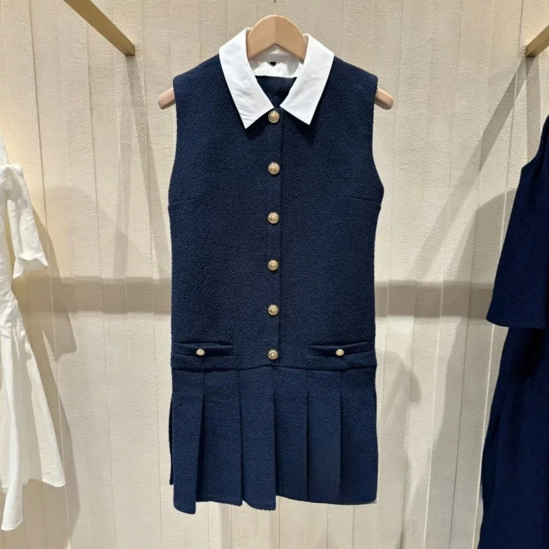 Early Autumn Fashion Color Block Detachable Collar Sleeveless Dress Women's High Waist A-Line Skirt Style City Commute
Early Autumn Fashion Color Block Detachable Collar Sleeveless Dress Women's High Waist A-Line Skirt Style City Commute