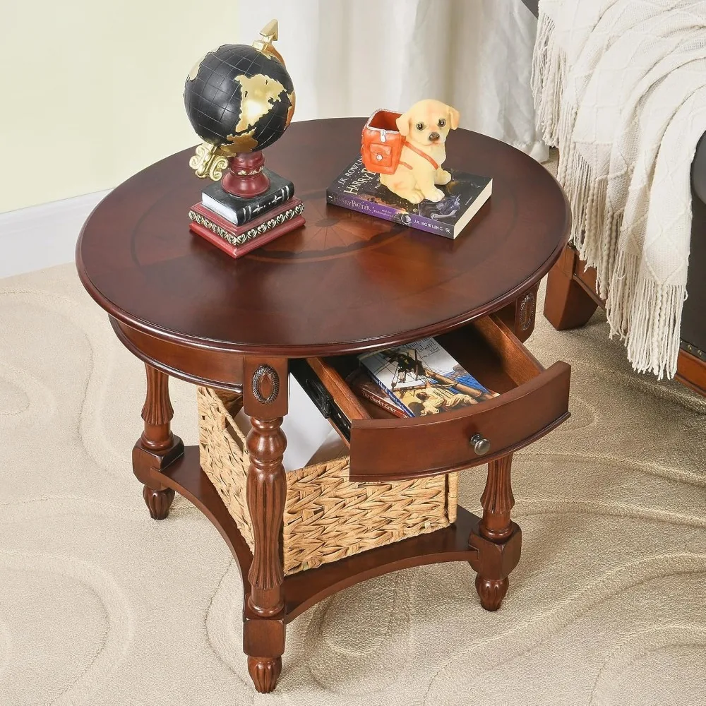 Solid Wood End Table with Drawer, Oval Sofa Side Table, Storage Shelf, Living Room Corner Table, Nightstand, 24”H Cherry Walnut
Solid Wood End Table with Drawer, Oval Sofa Side Table, Storage Shelf, Living Room Corner Table, Nightstand, 24”H Cherry Walnut