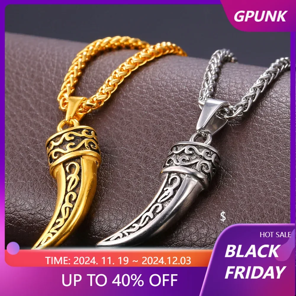 Fashion Stainless Steel Animal Tooth Pendant Necklace for Men Women Punk Style Decoration Accessaries Hot Sale Jewlery Gifts
Fashion Stainless Steel Animal Tooth Pendant Necklace for Men Women Punk Style Decoration Accessaries Hot Sale Jewlery Gifts